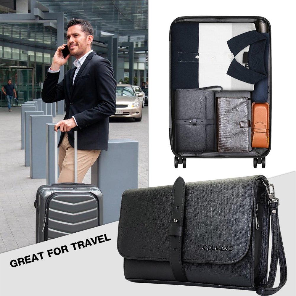 PU Leather Large RFID Blocking Travel Storage Case - Picture 5 of 10